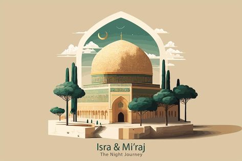 Al isra and miraj design, al aqsa illust... | Premium Vector #Freepik #vector #al-aqsa #aqsa #isra-miraj #namaz Al Isra, Isra Miraj, Mosque Vector, Illustration Art Design, Illustration Background, Shop Ideas, Vector Stock, Eid Mubarak, Vector Photo