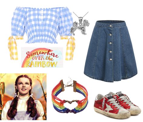 Wizard Of Oz inspired outfit - Dorothy Outfit | ShopLook Dorothy Outfit, Dork Diaries Characters, Not In Kansas Anymore, Space Outfit, Somewhere Over The Rainbow, The Wonderful Wizard Of Oz, Rainbow Bracelet, Outfit Maker, Outfit Shoplook