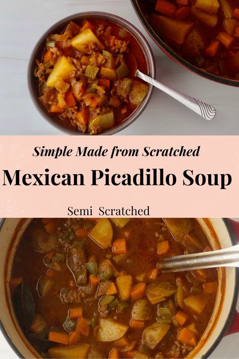 This Mexican Picadillo Soup will warm your soul and take you back to your mom's or grandma's kitchen. You got your meat, veggies, and savory tomato sauce in one delicious bowl. Picadillo Soup Recipe, Picadillo Recipe Mexican Soup, Picadillo Recipe Mexican Authentic, Picadillo Recipe Mexican, Picadillo Soup, Mexican Picadillo Recipe, Mexican Soups, Mexican Picadillo, Picadillo Recipe