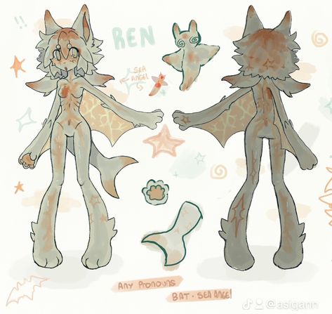 Ren Shrimp Fursona, Angelic Clothes Drawing, Gummy Shark Oc, Sea Angel Drawing, Sea Angel Character Design, Jellyfish Fursona, Person Swimming Drawing, Sea Angel Oc, Pressure Papercraft