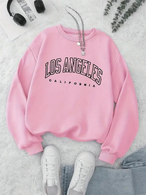 Los Angeles Shirt, Cartoon Sweatshirts, Sweatshirts Online, Red Fashion, Style Retro, Blue Fashion, Online Clothing, Sweatshirt Fashion, Clothing Items