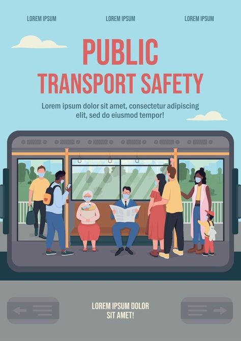 Public Transportation Infographic, Public Transportation Design, Transport Illustration, Safety Poster, Poster Flat, Conservation Of Natural Resources, Train Posters, Book And Magazine Design, Transportation Poster