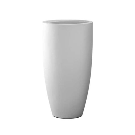 KANTE 13.39-in W x 23.62-in H Pure White Concrete Contemporary/Modern Indoor/Outdoor Planter in the Pots & Planters department at Lowes.com Modern Plant Pots, Handmade Concrete Planters, Industrial Chic Style, Tropical House Plants, Lightweight Concrete, Concrete Finish, Indoor Outdoor Planter, Tall Planters, Outdoor Planter