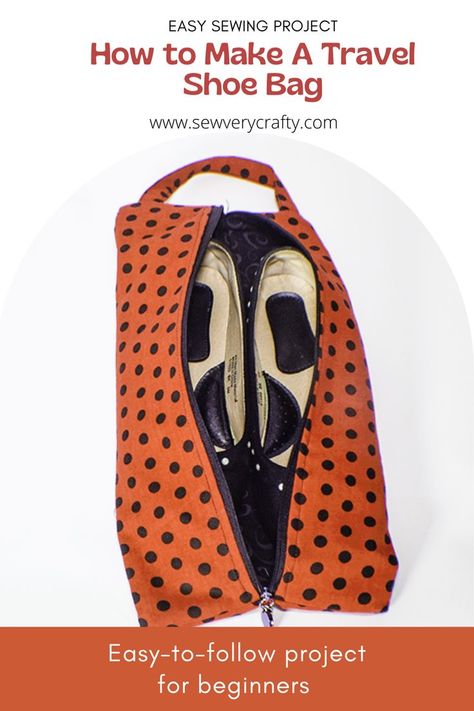 Shoe Bag Pattern Free, Sports Sewing Projects, Shoe Bag Diy Free Pattern, Travel Shoe Bag Pattern, Diy Shoe Bag, Travel Sewing Projects, Sew Shoe Bag, Shoe Bag Diy, Fabric Shoe Bags Sewing Projects