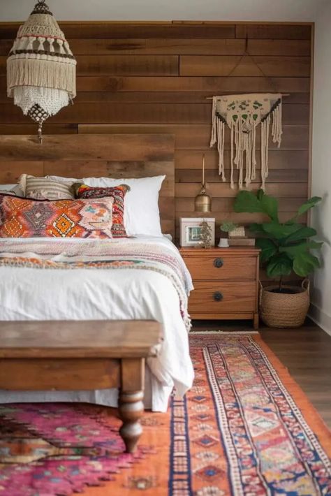 Scandinavian Boho Bedroom, Surfer Bedroom, Bohemian Bedroom Ideas, Bedroom Ideas On A Budget, Single Apartment, Interrior Design, Bohemian Bedroom Design, Den Decor, Retreat Center