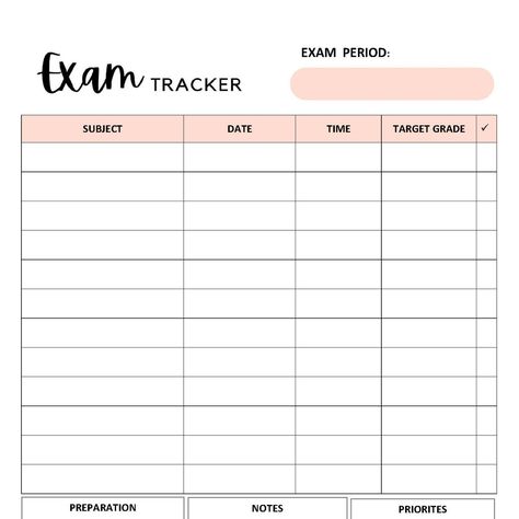 Exam Tracker Printable A4 Planner Inserts, College Student Planner, Study Planner, Exam Schedule, Exam Checklist Printables - Etsy Canada colorfuljournal #bulletjournallayouts #planneressentialsbundle🎨 Exams Schedule Template, Study Schedule Planner, Study Planner For Exams, Schedule For Exam Preparation, Study Checklist Free Printable, To Do List For Exams, Exam Planner Study, Study List Planner, Exam Schedule Ideas