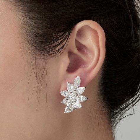 DIAMOND EARRINGS, HARRY WINSTON | Jewelry, earrings | Christie's Diamond Earrings Harry Winston, Harry Winston Earrings, Harry Winston Diamond Earrings, Harry Winston Jewelry, Harry Winston Diamond, Jewelry Wishlist, Petal Earrings, Geek Jewelry, Bullet Jewelry