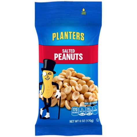 Peanuts | Planters Peanut Butter Brands, Planters Peanuts, Salted Peanuts, Concession Stands, Hover Craft, Best Peanut Butter, Roasted Nuts, Candy Brands, Peanut Oil