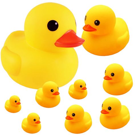 PRICES MAY VARY. 💖【Classic Bath Ducks】 With easy-to-grasp size and shape, this yellow rubber duck set is easy to keeps babies amused during bath. See these ducks floating on the bathtub, waddle around and that will surely make kids immerse into a fantasy world during bath fun! 💖【Squeak and Relax】These bathtub duck toys have a great balance for floating, the enough air inside can make them float upright. When squeeze, they will make a cute "BEBE~" sound, which is both funny and help relieve you Ducks Preschool, Duck Floatie, Bath Duck, Bathroom Toys, Bathtub Toys, Party Favors For Adults, Halloween Christmas Decorations, Carnival Theme, Duck Toy