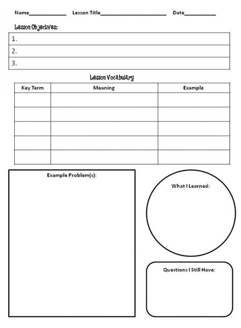 Note Taking Template Note Taking Template, Math Student, Cornell Notes Template, Interactive Notes, Student Notes, Math Notebook, School Template, Math Interactive, Math Interactive Notebook