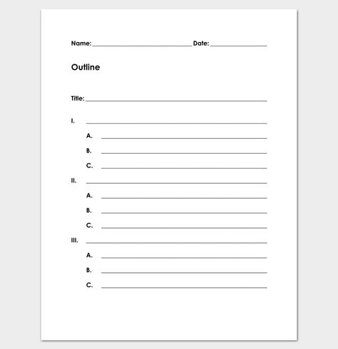 Blank Outline Template for Kids Essay Outline Template Middle School, Notes Outline, Concept Map Template, Beginner Cooking, Thanksgiving Family Games, Essay Outline Template, 500 Word Essay, Note Taking Strategies, Outline Format