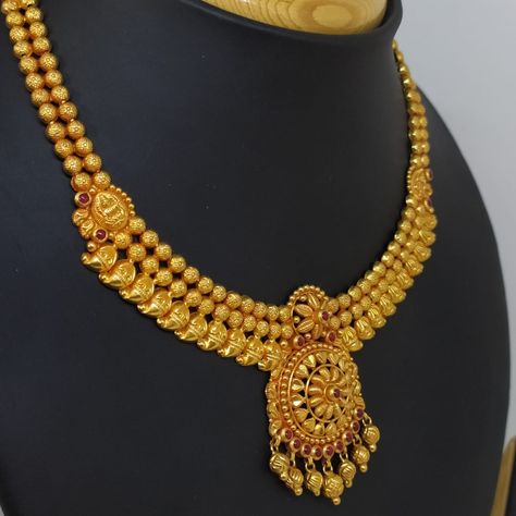 Buy Sushma Necklace Online | Sri Ganesh Jewellers - JewelFlix 30grams Gold Necklace Designs, 10 Gms Gold Necklace, Indian Gold Necklace Designs, Sri Ganesh, Gold Haram, Long Haram, Traditional Necklace, Engagement Hairstyles, Gold Temple Jewellery