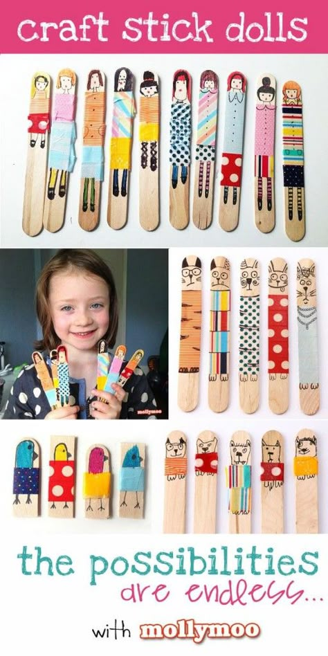 Love the simple whimsy of these for kids. Though my kids are just tooooooo old! [Lollipop Stick Puppets] Stick Dolls, Gentleman Haircut, Quick Crafts, Operation Christmas Child, Popsicle Stick Crafts, Popsicle Stick, Crafty Kids, Washi Tapes, Childrens Crafts