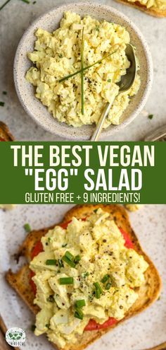 Vegan Egg Salad, Vegan Egg, Resep Salad, Egg Salad Sandwiches, Egg Salad Recipe, Lunch Recipe, Vegan Eggs, Vegan Sandwich, Vegan Salad