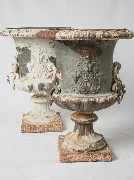 Artisan Anduze Urns & Biot Jars – Chez Pluie Bucket Diy, Fireplace Baskets, French Garden Decor, French Gardens, Accent Table Decor, Antique Urn, Outdoor Lantern Lighting, Gilded Mirror, Mirror Paint