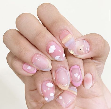 korean gel nail idea. acrylic nail ideas. summer nail design. Korea Nail Art, Nail Ideas Summer, Acrylic Nail Ideas, 3d Nail Designs, Korean Nail Art, Nails 3d, Korean Nails, Simple Gel Nails, Nail Stuff