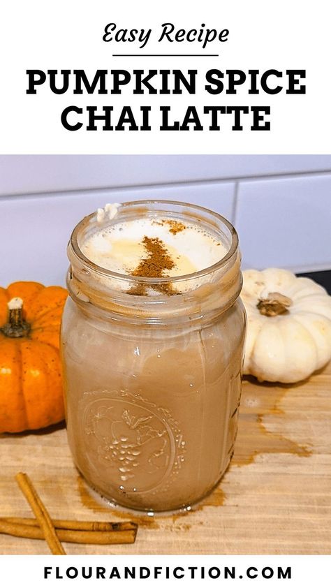 pumpkin spice chai latte recipe Pumpkin Spice Chai Latte Recipe, Pie In A Mug, Pumpkin Spice Chai Latte, Pumpkin Spice Chai, Pumpkin Chai Tea, Cozy Fall Drinks, Chai Latte Recipe, Chai Spices, Fall Drink