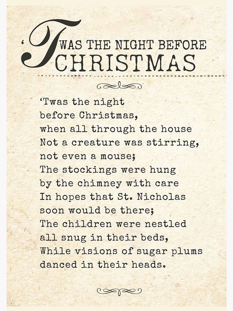 Vintage Twas The Night Before Christmas Images, Twas The Night Before Christmas Free Printable, Twas The Night Before Christmas Poem, Poem Ideas, Christmas Poem, Winter Poems, Santa I Know Him, Gifts 2021, Christmas Lyrics