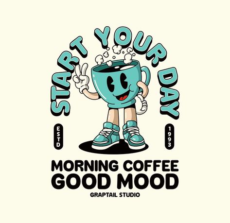 START YOUR DAY WITH COFFEE! . . For commissions work: 📩 graptail@gmail.com 📩 Direct Message . . Visit (graptail.net) to find the perfect font for your design project and create unforgettable pieces! . . #mascotlogo #mascot #branding #vintagelogo #graphicdesign #cartoonmascot #badgedesign #retrodesign #logo #cartooncharacter #clothingdesign #brand #vintagecartoon #appareldesign #charactermascotmotivation #mascotsale #mascotforsale #brandingidea #saledesign #retrocartoons #retrocharacter #cha... Coffee Mascot, Mascot Branding, Starting A Book, Book Cafe, Retro Cartoons, Cartoon Crossovers, Badge Design, Vintage Cartoon, 로고 디자인