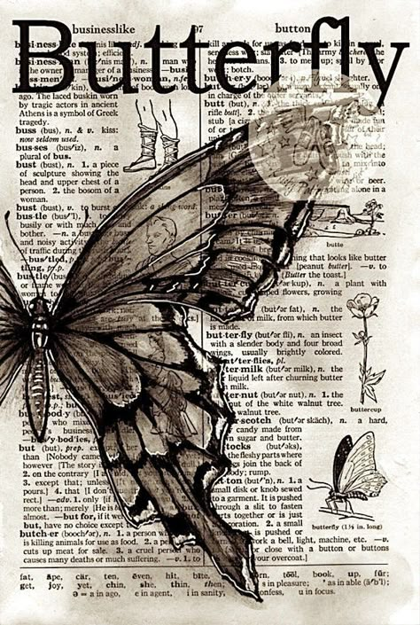 Vintage Poster Art, Old Book, Collage Wall, Book Page, A Butterfly, Vintage Poster, Wall Collage, Dark Academia, My Room