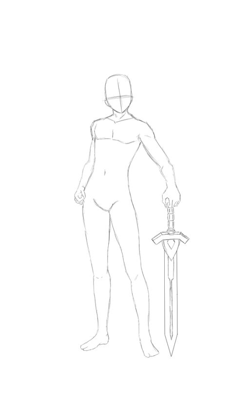 Man with a sword Knight Drawing, Drawing Body Poses, Sketch Poses, Drawing Examples, Body Base Drawing, Anatomy Sketches, Body Pose Drawing, Lean On, Poses References