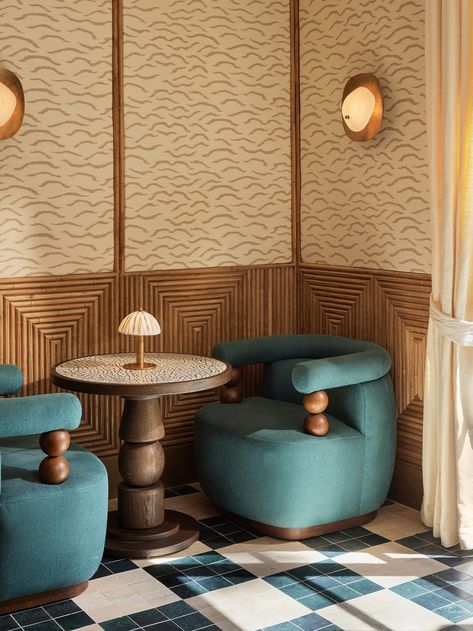 Behind the design: Soho House Bangkok Soho House Lounge, Soho House Interiors, Bar Lounge Design, Colonial Interior Design, House Styling Interior, Beach Wall Collage, Colonial Interior, Event Room, Soho Home