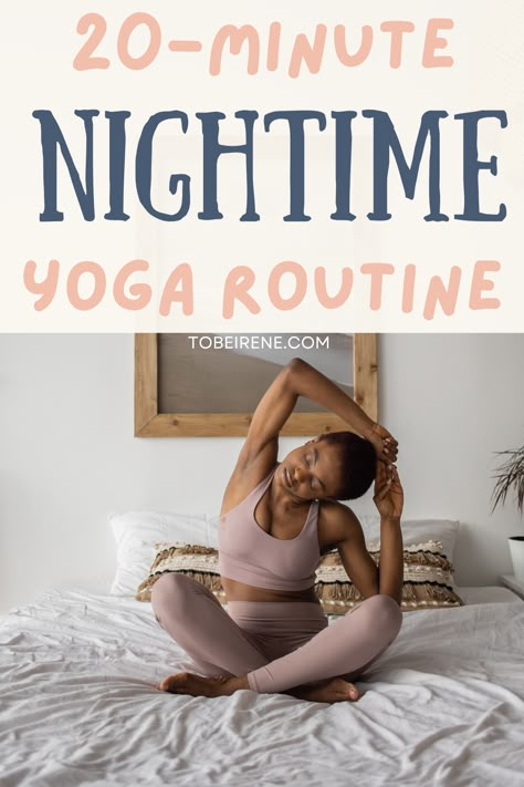 Bedtime Exercise Routine, Night Time Exercises, Yoga Bedtime Routine, Night Time Yoga Stretches, Afternoon Yoga Routine, Easy Beginner Yoga At Home, Yoga For Relaxation Sleep, Evening Yoga Stretches, Stretching Exercises Before Bed