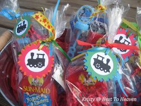 Next To Heaven: The Birthday Train Train Birthday Ideas, Goodie Bag Ideas For Kids, Thomas Train Birthday, Goodie Bag Ideas, Thomas The Train Birthday, Thomas Birthday Parties, Party Goodie Bags, Thomas The Train Birthday Party, Thomas The Train Party