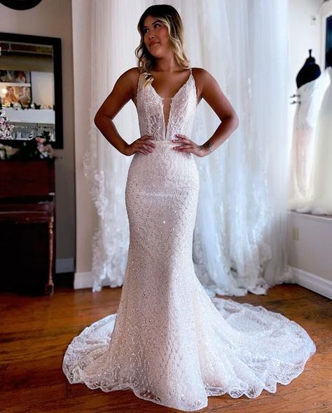 Glitter Wedding Dress, Long Wedding Dress, White Lace Wedding Dress, Sparkly Wedding Dress, Sparkle Wedding Dress, Bridal Dresses Lace, Fancy Wedding Dresses, V Neck Wedding Dress, Womens Wedding Dresses