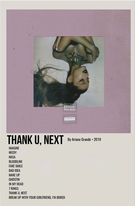 Thank You Next Album Cover, Spotify Polaroid, Artist Posters, Alt Posters, Ariana Grande Poster, Singer Dr, Album Wall, Minimalist Music, Album Posters