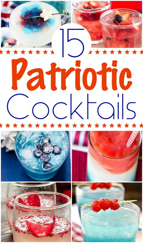 Red White And Blue Cocktails, Patriotic Drinks, Fourth Of July Drinks, Patriotic Cocktails, 4th Of July Cocktails, Coctails Recipes, Patriotic Food, Lemon Drop Martini, Blue Drinks