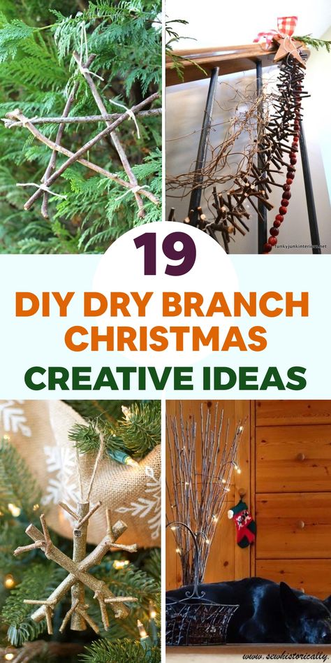 Create a cozy and charming holiday ambiance with these whimsical DIY Dry Branch Christmas decor ideas. Elevate your seasonal decorations by incorporating natural elements like branches, pine cones, and berries into your home decor. From a rustic garland to a woodland-inspired wreath, infuse your space with nature's beauty this holiday season. Personalize your Christmas tree with adorable ornaments crafted from small branch slices for a unique touch. Branch Christmas Decor, Woodland Christmas Ornaments, Rustic Garland, Woodland Christmas Decor, Twig Christmas Tree, Woodland Wonderland, Twig Crafts, Woodland Ornaments, Twig Lights