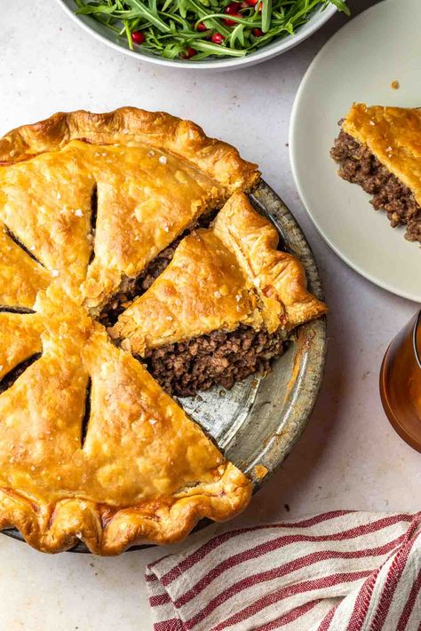 Tourtiere: Traditional Canadian Meat Pie - Simply Whisked Meat Pie Aesthetic, Tortiere Recipe, French Canadian Meat Pie Recipe, Canadian Meat Pie Recipe, Canadian Meat Pie, French Meat Pie, Simply Whisked, Canadian Recipes, Canadian Dishes