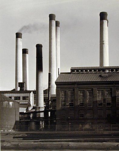 Untitled (Electric Power Plant, New Bedford, Massachusetts) Charles Sheeler Charles Sheeler, Bedford Massachusetts, Industrial Paintings, Industrial Architecture, San Francisco Museums, New Bedford, Best B, Industrial Photography, Industrial Art