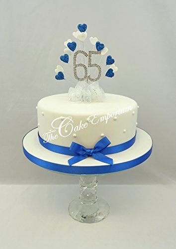 65th Wedding Anniversary, 45th Wedding Anniversary, Wedding Anniversary Cakes, Sapphire Anniversary, 40th Wedding Anniversary, 65th Anniversary, Balloon Cake, Edible Cake Toppers, White Hearts