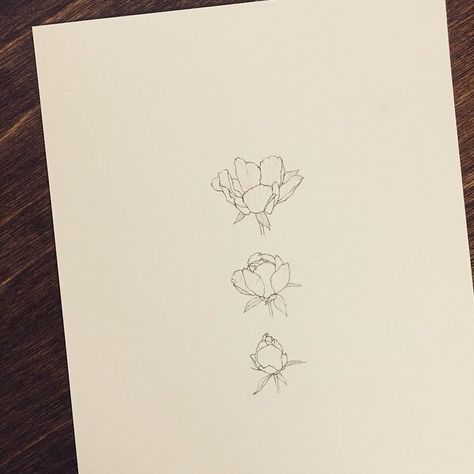 Flower Buds Tattoo, Budding Flower Tattoo, Small Flower Bud Tattoo, Flower Bud Tattoo, Rosebud Tattoo, Blossom Tattoo, Minimalist Flowers, New Traditional, Back Tattoos