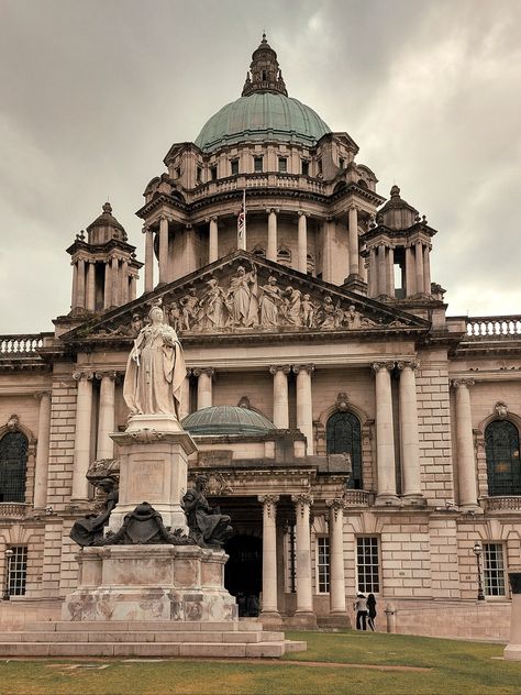 the breathtaking belfast city hall on a cloudy day Belfast City Hall, Irish Architecture, Belfast City, Cliffs Of Moher, Cloudy Day, Ancient Architecture, New City, Belfast, Northern Ireland