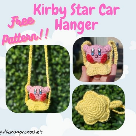 Finally it's here!!! 🥳 I'm so excited to bring you this free pattern. Perfect for a quick easy project that is sooo sooo much fun! Thank you so my pattern testers who took the time out to test this little cutie 🥰 You are more than welcome to add a keychain instead if the car hanger isn't your style or leave kirby off his star all together. Your choice 💕No matter how you make him, snap a photo and tag me I would love to see all your creations it's my favorite part of pattern making. 🫶😍 If you ... Dragon Crochet, Crochet Case, Crochet Car, Quick Crochet Patterns, Pink Dragon, Crochet Animals Free Patterns, Crochet Design Pattern, Quick Crochet, Fun Crochet Projects