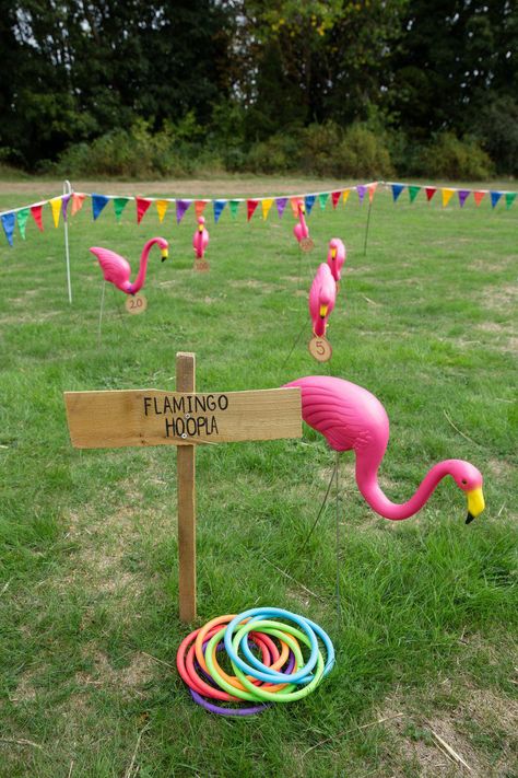 Garden Festival Ideas, Flamingo Party Games, Garden Festival Party Ideas, Kids Festival Party Ideas, Henfest Hen Party, Flamingo Games, Festival Party Ideas, Festival Wedding Ideas, Garden Flamingo