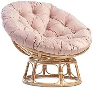 Desser Indoor Natural Rattan Papasan Chair with Cushion – Fully Assembled Adjustable Round Natural Cane Wicker Seat with UK Made Cushions – H97cm x W104cm x D85cm : Amazon.co.uk: Home & Kitchen Dopamine Room, Chair Papasan, Snuggler Chair, Saucer Chair, Blush Cushions, Natural Chair, Rattan Material, Cocktail Chair, Indoor Chairs