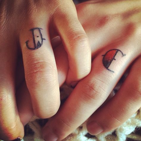 J + C Tattoo wedding initials done by Chip Douglas at Port City Tattoo in Long Beach, CA #tattooweddingrings #tattooinitials #portcitytattoo Tattoo Initials, Tattoo Wedding, Tattoo Wedding Rings, C Tattoo, City Tattoo, Initial Tattoo, Wedding Initials, Port City, Camp Wedding