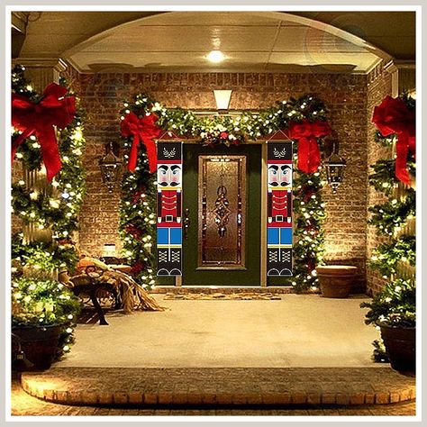 Winter Home Decor Outdoor - If you found what you desire, it's very crucial that you act immediately - Visit For More! Christmas Flag Banner, Christmas Lights On House Exterior, Christmas Lights On House, Christmas Exterior, Christmas Outdoor Decor, Christmas Outside, Future Christmas, Christmas Garden Decorations, Curtain Decoration