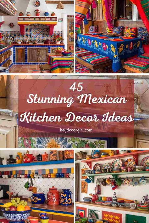 Mexican Kitchen Decor Ideas are a perfect blend of vibrant colors, handcrafted elements, and rustic details that create a lively yet cozy Mexican Tile Backsplash Kitchen Ideas, Talavera Kitchen Mexican Style, Talavera Interior Design, Latin Kitchen Decor, Mexican Theme Kitchen Decor, Southwestern Decorating Kitchen, Hacienda Style Kitchen Mexico, Mexican Theme Kitchen, Mexican Modern Kitchen