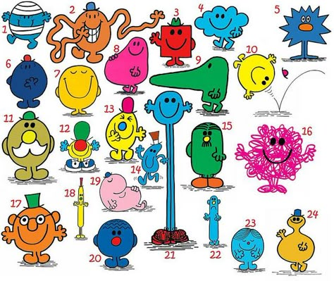 The Original Mr Men ( and little Miss ) Not the nasty US rework and redesign which was ghastly Literature Quiz, Mr Men Characters, Quiz Ideas, Roger Hargreaves, Men Character, Mr Men Little Miss, Meaningful Tattoo Quotes, Pub Quiz, Monsieur Madame