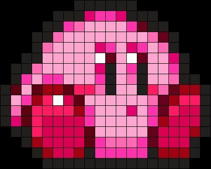 Kandi Pixel Art, Kirby Pixel Art 32x32, Kirby Pixel Art Grid, Perler Kirby, Kirby Perler Bead Patterns, Kirby Kandi, Pixel Kirby, Pixel Art Kirby, Kirby Perler Beads