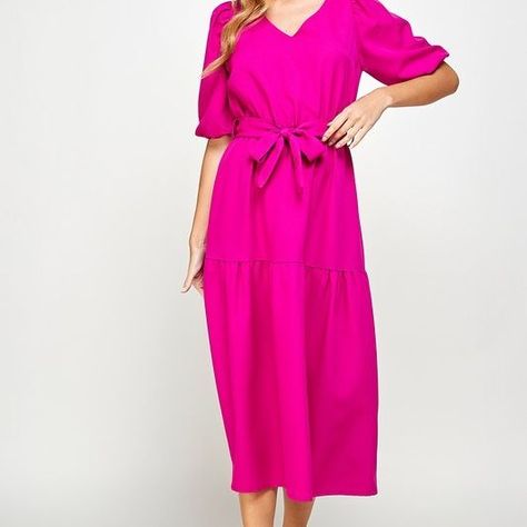 Print or solid in fuchsia? Hmmm....we think BOTH! 🤣😍🤣 https://www.andgold.co/product-page/magenta-love-midi-dress https://www.andgold.co/product-page/puff-sleeve-ruffled-midi-dress-in-fuchsia