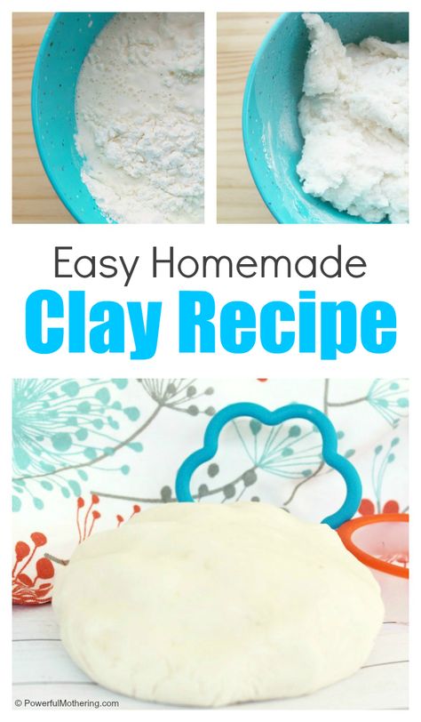 How To Make A Homemade Clay Recipe With Kids Molding Clay Recipe, Air Dry Clay Play Food, Homemade Modeling Clay, How To Make Clay Dough, How To Make Clay For Slime, How To Make Molding Clay, Diy Oven Bake Clay Recipe, Clay For Kids Easy, How To Make A Clay