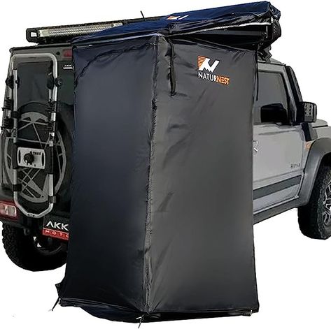 BAMACAR Naturnest Car Camping Shower Tent Overland Shower Awning with Roof and Floor mat, SUV Truck Bathroom Tent for Camping Privacy Shelters, Car Side Shower Room, Portable Shower Tent for Camping Portable Bathroom, Outdoor Shower Enclosure, Camping Toilet, Road Trip Camping, Shower Tent, Waterproof Tent, Car Tent, Portable Shower, Truck Tent