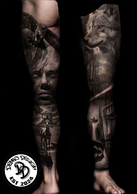 Realism Leg Sleeve, Beau Tattoo, Clock Tattoo Sleeve, Shoulder Cap Tattoo, Realistic Background, American Traditional Tattoo Ideas, Traditional Tattoo Ideas, Full Leg Tattoos, Realistic Tattoo