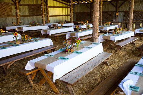 Picnic Table Wedding, Pavilion Wedding Reception, Picnic Table Decor, Pavillion Wedding, Wooden Picnic Tables, Rustic Bride, Barn Parties, Pavilion Wedding, Picnic Style